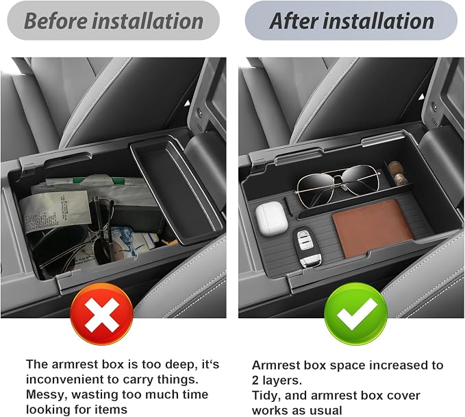 SKTU for 2024 2025 2026 Honda Prologue Center Console Organizer for 2024 2025 2026 Honda Prologue (EX/Touring/Elite) & ZDX Console Tray 2024 2025 2026 Prologue Accessories with Sunglasses Holder
