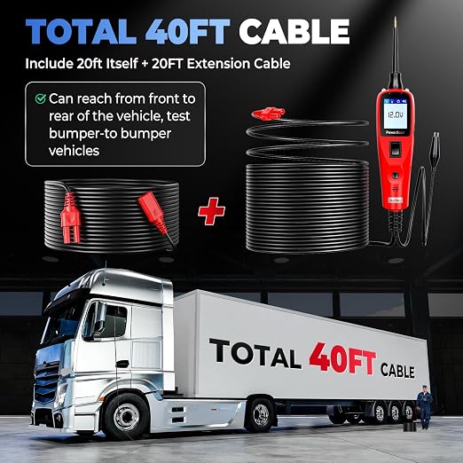 Autel PowerScan Circuit Tester 2026, Power Circuit Probe Tool，12V-24V Electrical Short Open Breaker Circuit Finder, AC/DC Voltage Resistance Duty Cycle Activating Component, w/ 20ft Extension Cable