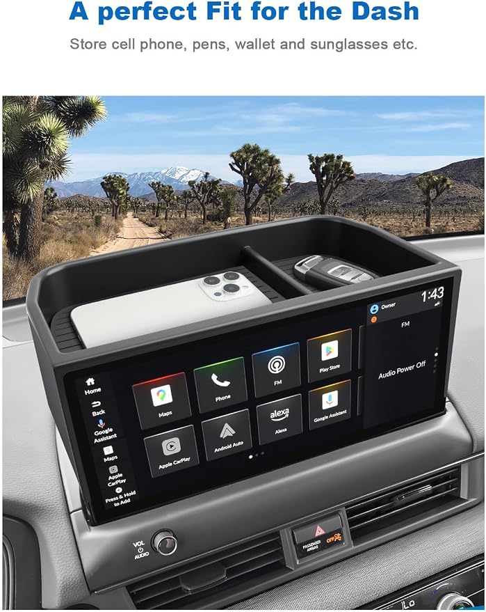 CDEFG Dashboard Storage Tray for 2026 Honda Pilot 12.3" Screen, for 2026 Honda Pilot (Sport/EX-L/TrailSport/Touring/Elite/Black Edition) Accessories Behind-Screen Dash Organizer Storage Box