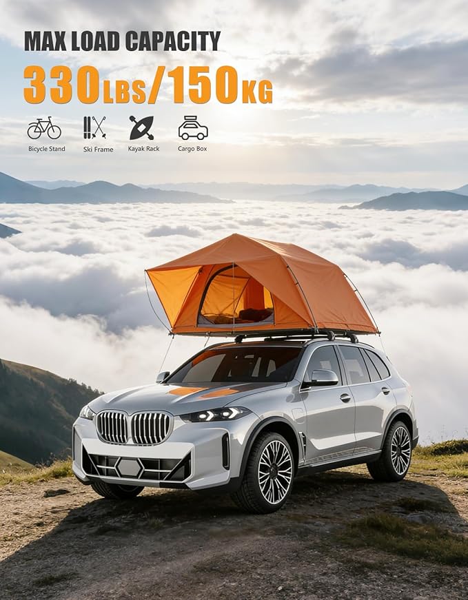KINGGERI 330lb Lockable Roof Rack Cross Bars Compatible with BMW X5 G05 2019-2026 with Flush Side Rails, Heavy Duty Rooftop Aluminum Roof Rails Crossbars Cargo Anti-Theft Luggage Accessories