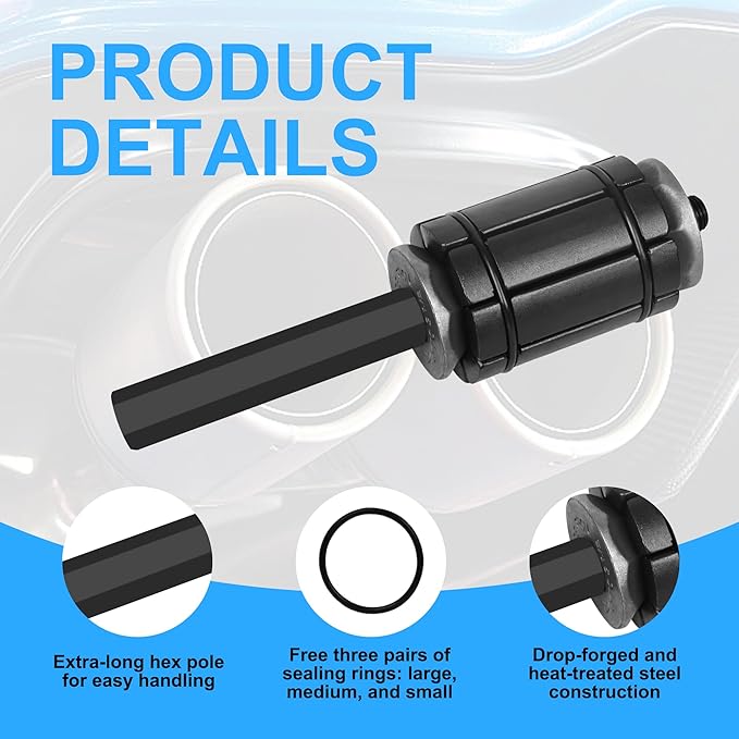 3 Pcs Tail Pipe Expander Kit (1-1/8" to 3-1/2") for Tail Pipe Tubes, Pipe Expander Tool Set, Exhaust Tailpipe Expander Tool Set Compatible with Most Vehicles and Trucks