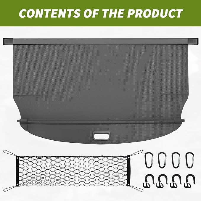 Retractable Cargo Cover for Tucson 2026 2025 2024 2023 2022 - Carbon Fiber Texture Trunk Cover, Car Accessories, Anti-Peeping Luggage Privacy Shield for Tucson Trunk Cover