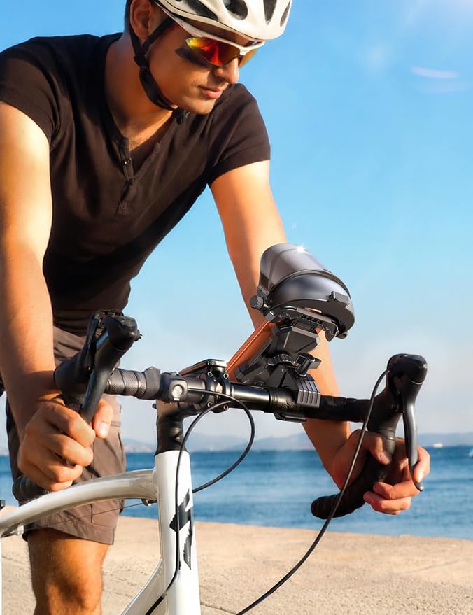 JOYROOM Bike Phone Holder Mount [Avoid Glare][Full Silicone Protection] Phone Mount for Electric Scooter Ebike Bicycle Handlebar iPhone Bike Accessories for Men Compatible Phone Under 4.7-7"