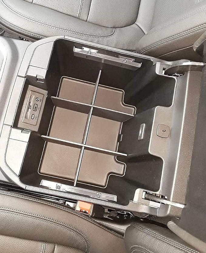 Vehicle OCD - Center Console Divider and Tray Organizer for Chevy Silverado 1500 / GMC Sierra 1500 (2019-2021) and 2500/3500 HD (2020-2023) (Full Console w/Bucket Seats ONLY) - Made in USA