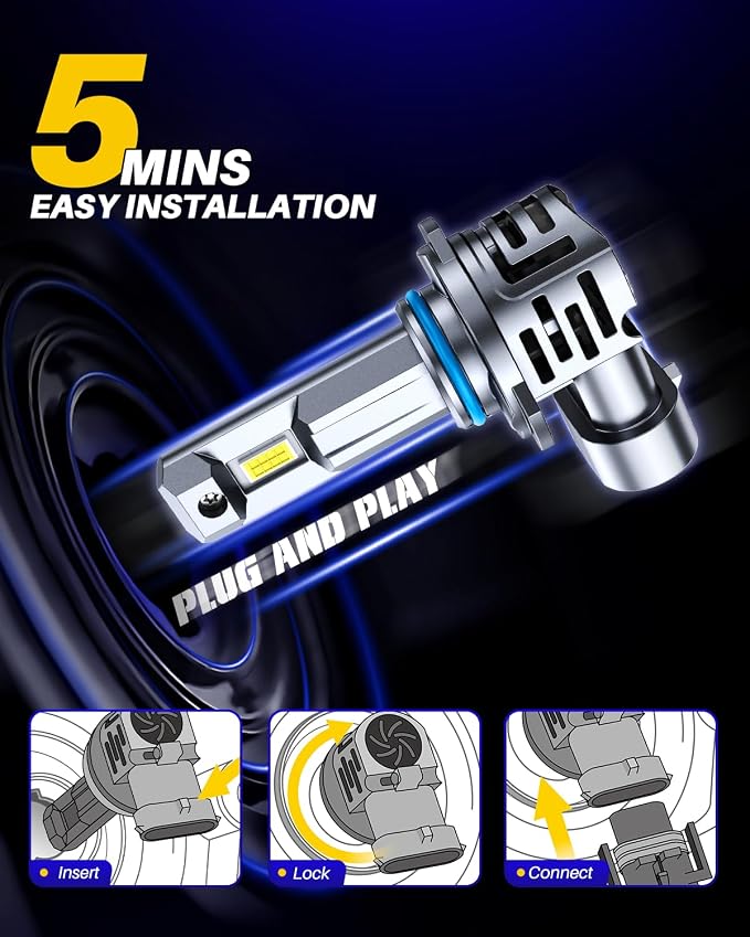 AUTOONE Upgraded 9005 HB3 Fog Bulbs, 700% Bright 24000 Lumens