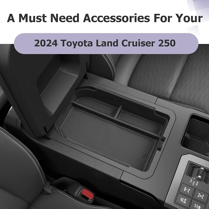 LUWU Land Cruiser 2024 2025 2026 Center Console Organizer 2026 Land Cruiser 1958/Base LC250 Accessories Armrest Box Armrest Organizer Tray (NOT for First Edition Cool Box Chilled Center Console)