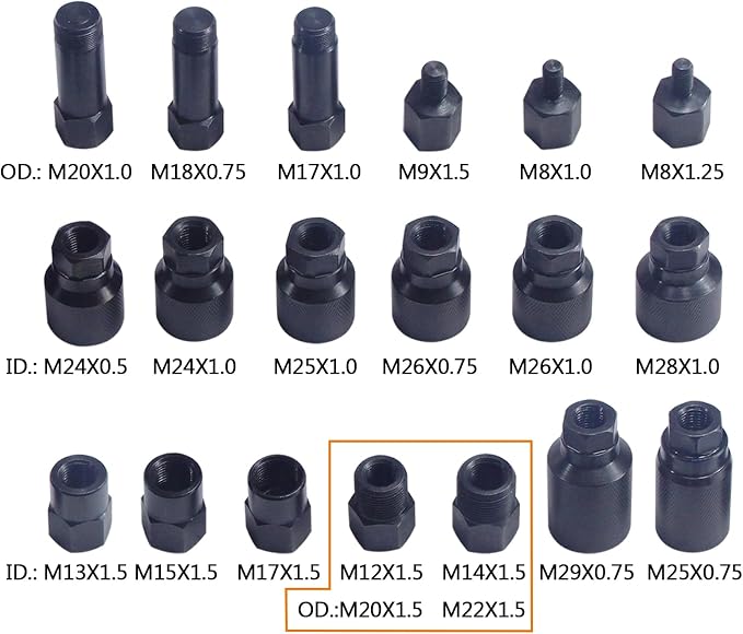 Upgrade Diesel Common Rail Injector Pneumatic Extractor Puller Removal Tool Set 21pcs Diesel Injector Extractor Tool Kit