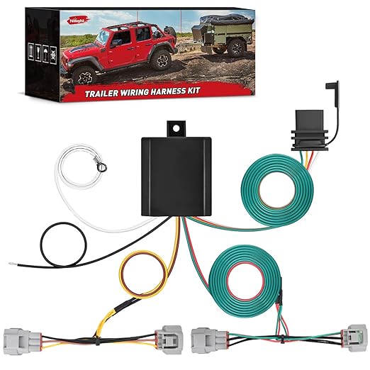 Nilight 4 Pin Trailer Wiring Harness Kit 55513 Compatible with Toyota 2005 2006 2007 2008 2009 2010 2011 2012 2013 2014 2015 Tacoma 2008-2012 Hilux 1993 1994 1995 1996 1997 1998 T100 Tow Hitch