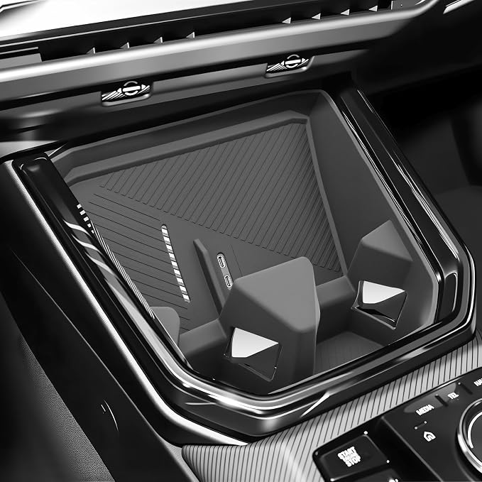 SKTU for 2025 2026 BMW X3 Center Console Organizer for 2025 2026 BM W X-3 (30 xDrive/M50 xDrive) Cup Holder Console Tray BMW X3 2025 2026 Accessories Rubber Insert Glove Pallet Organizer