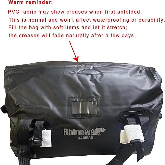 Rhinowalk Motorcycle Saddle Bag 40L – Waterproof Rear Seat Tail Bag with Expansion Panel, MOLLE System & Backpack Carry