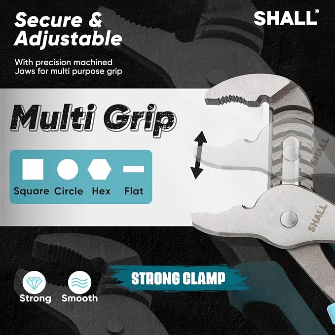 SHALL Groove Joint Pliers & Wrench Set