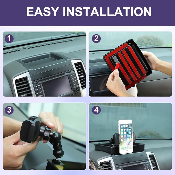 Dash Organizer Tray with Phone Holder Compatible with Nissan Frontier 2009-2017,ABS Car Dashboard Storage Box Organizer Holder Tray Mobile Phone Mount Interior Accessories (Style-B)