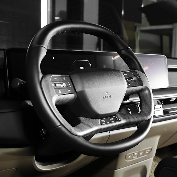 YOUTOOCAR Steering Wheel Trim Cover Compatible with Kia EV9 2024-2026 Accessories (Wood Grain)