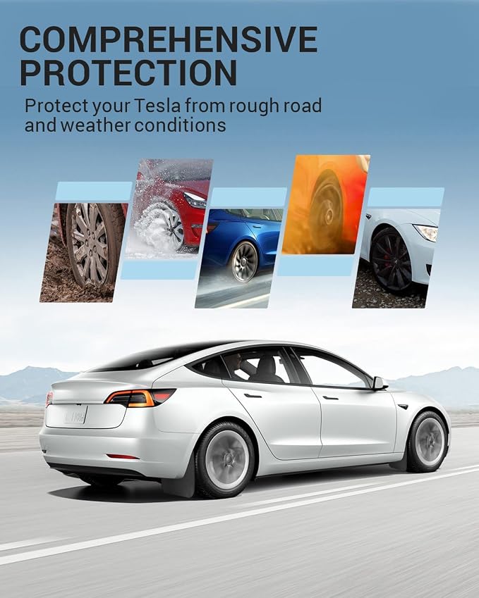 Motrobe Tesla Model 3 Garbage Bag and Tesla Model 3 Mud Flaps