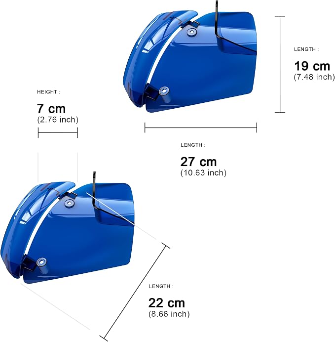 Side Wings Wind Air Deflector Fairing Fit for Harley 2024-2026 CVO Road Glide ST FLTRXSTSE 2024-2026 Road Glide FLTRX 2023-2025 CVO Road Glide FLTRXSE (Blue)