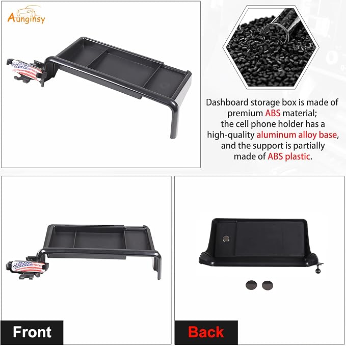Aunginsy Center Console Dash Storage Tray Compatible with Kia Telluride 2020-2022 Accessories, Dashboard Multi-Functional Phone Holder Storage Box, Dash Organizer Tray Insert with Mobile Phone Mount
