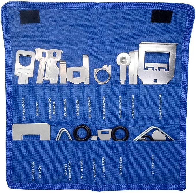 MASO 38 PCS Trim Removal Tool Set Car Stereo Release Radio Removal Keys Tool Kit CD Head Unit