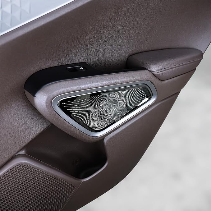 Stainless Steels Upper Air Outlet Speaker Cover Steels Interior Speaker Decoration Trim Cover Compatible with Kia Soul 2020-2025 Accessories (Black)