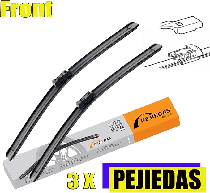 3 Wiper Blades for Ford Fiesta 2009-2017/Fiat 500L 2012-2020, OE Genuine Replacement (26″/15″ Front Wiper + 12″ Rear Wiper)