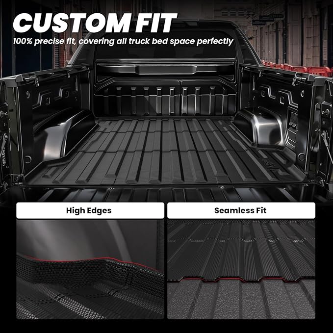 LASFIT Truck Bed Mat for Chevrolet Chevy Silverado EV 2024-2026 5.9FT Only (Fit Without Multi-Flex Midgate, Not Fit with Multi-Flex Midgate) Bed Liner Custom Fit, All Weather TPE Cargo Trunk Liner