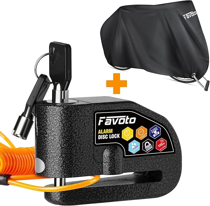 Favoto Bike Cover 29 inch Waterproof Outdoor Cover Disc Lock Alarm 110dB Alarm for Motorcycle Bikes e-Bikes