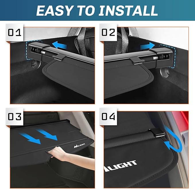 Nilight Trunk Cargo Cover for Chevrolet Blazer 2019 2020 2021 2022 2023 2024 2025, Retractable Security Shade Rear Cargo Cover, with Trunk Storage Net