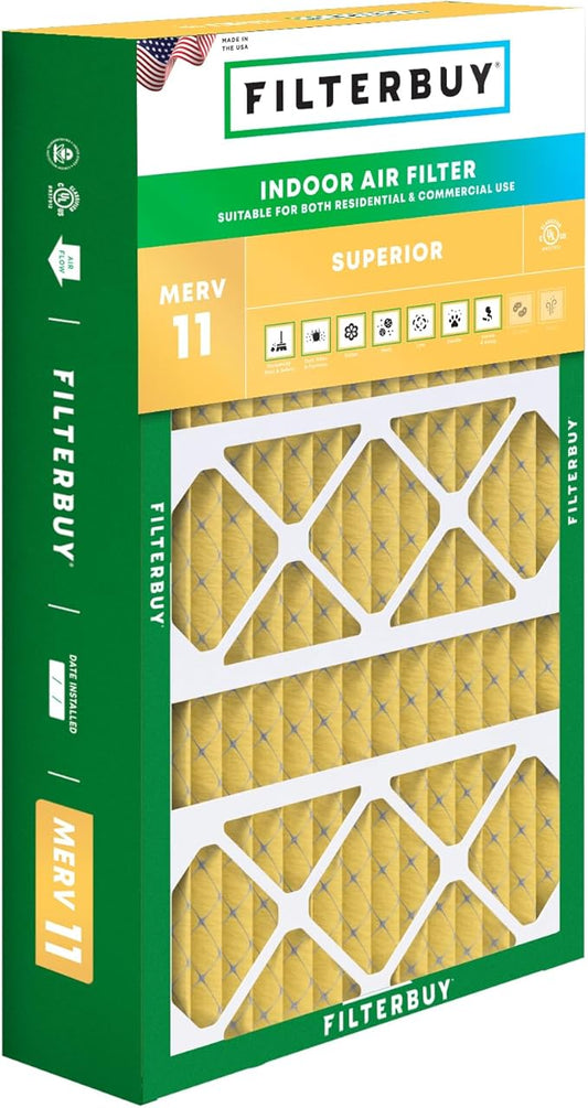 Filterbuy 17x26x4 Air Filter MERV 11 Superior Pet & Allergy Defense (1-Pack), Electrostatic Pleated HVAC AC Furnace Filters Replacement for Lennox (Actual Size: 16.56 x 25.94 x 4.13)