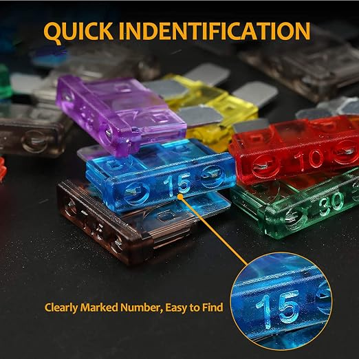 AWBLIN Automotive Test Light 3-60V DC Digital LED Ciruit Tester Auto Bidirectional Voltage Tester with Voltmeter and 220pcs Fuse Assortment Kit Assorted Replacement Blade Fuses Standard & Mini