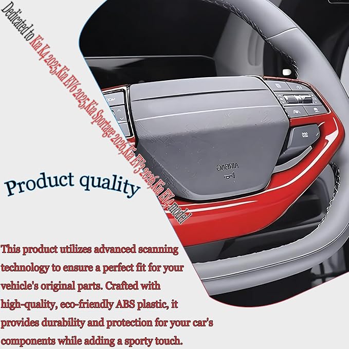 Steering wheel button frame,For Kia K4 2025,Kia EV6 2025,Kia Sportage 2026,Kia EV3 2025 2026 - ABS wine red Steering Wheel Frame Cover Steering Wheel Button Wrap Accessories（NOT FIT GT-Line Model）