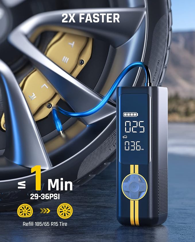 Fanttik X8 APEX Tire Inflator Yellow and X8 APEX EVA Protective Case