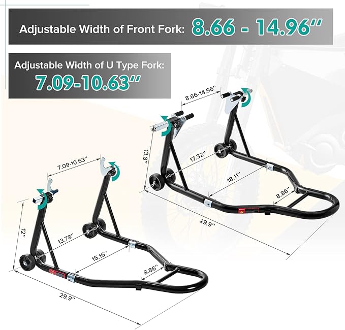 Donext Motorcycle Stand 850LB Sport Bike Front and Rear Wheel Lift Swingarm Paddock Stands Black U Visit the Donext Store
