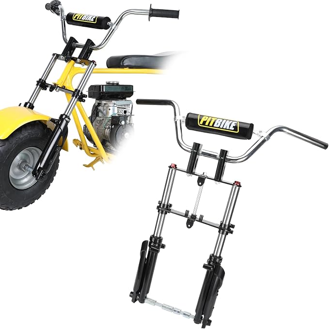 Mini Bike Front Suspension Fork Kit Compatible with Monster Mega Moto 80cc 105cc Motovox MBX10 MBX11 Coleman CT100U Baja GMB100 TrailMaster Storm 200 Parts 7/8 Handlebar