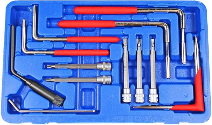 12PC Airbag Removal Torx, Airbag Removal Wrench Kit, Automobiles Airbag Disassembly Tool, Steel Air Bag Remover,Trim Car Garage Tool Set with Storage Box