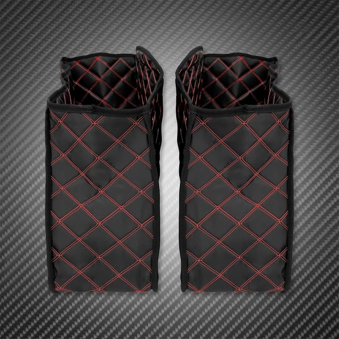 Motorcycle Drop-in Saddlebag Carpet Liners Fits for Harley Touring Models Road King Road Glide Road King Electra Street Ultra Glide Classic 1993-2013 (Red Thread)
