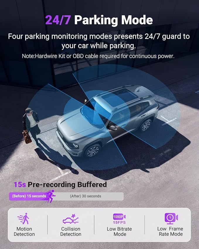 Vantrue S1 Pro DMS AI Dash Cam Front and Inside, ADAS, DMS, 2.7K 2 Channel Dash Camera, STARVIS 2 Dashcam, HDR Night Vision, 5G WiF i& GPS, APP/Voice Control, 24/7 Parking Mode, 1TB Max