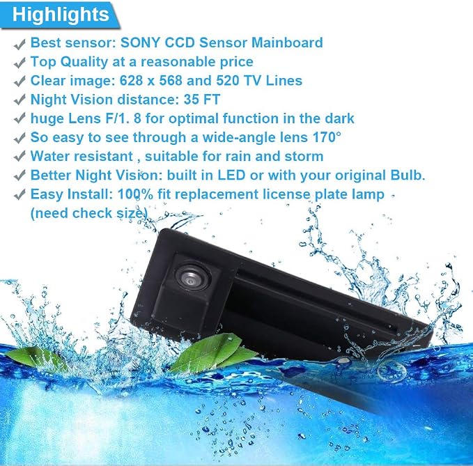 The New Kind Waterproof night vision HD reversing camera with trunk handle switch replacement for Bora Variant Kombi 1j6 Golf IV MK4 Touareg 7LA tailgate