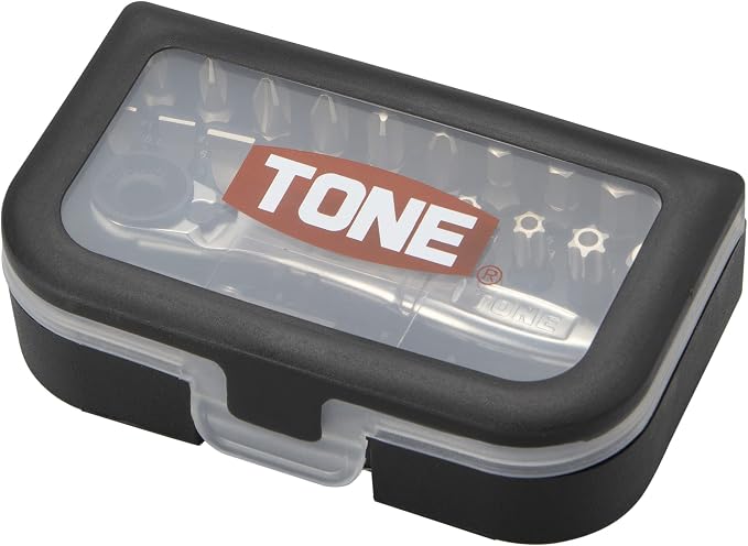 TONE Bit Ratchet Set BRS20 1/4" Hex Shank Bit Black 22-Piece