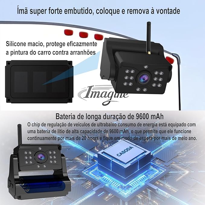 Wireless Backup Camera,Ultra Strong WiFi Signal Clear Picture Magnetic Rechargeable Rear View Reverse Back up Camera for Hitch Tow Gooseneck Travel Boat Horse 5th Wheel Trailer Truck Camper Pickup RV