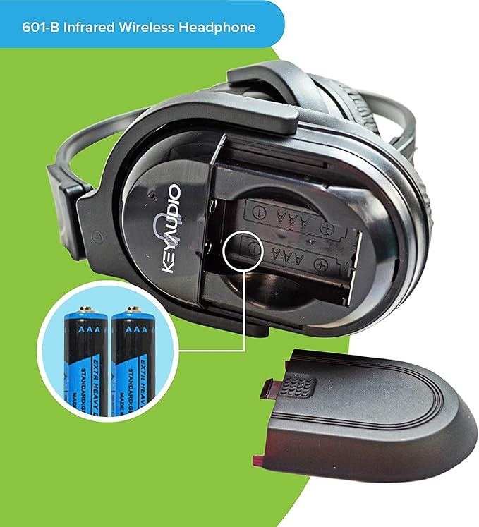 RP Accessories IR-601B Infrared Wireless Headphones, 2-Channel Folding Universal Rear Entertainment System IR Headphone for Car TV and DVD Player Audio, Set of 3