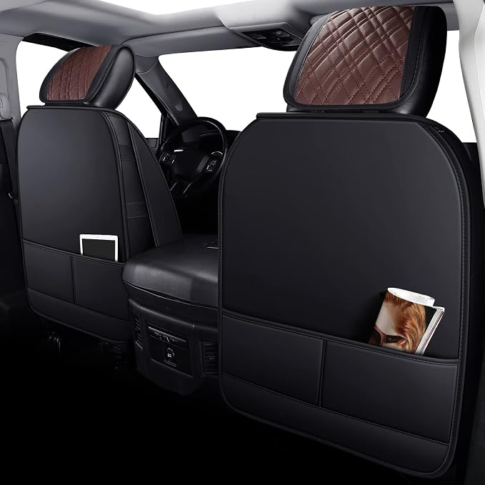 YIERTAI Car Seat Covers for Dodge Ram Fit 2009-2026 1500 2010-2026 2500 3500 Classic Bighorn Longhorn Laramie Tradesman Truck Brown Front