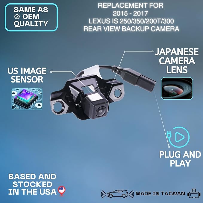 Backup Camera Replaces for 2015 2016 2017 Lexus is 250/350/200t/300 OE Part# 8679053040 86790-53040