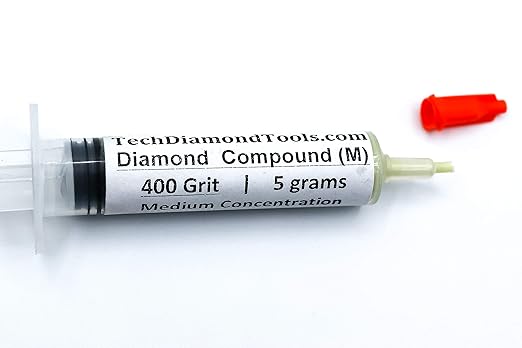 TechDiamondTools Diamond Polishing Compound Kit of 5 Lapping Paste USA Made 400 500 600 800 1050 Grit for Marble Glass Metal Rock Jewelry Resin Silver with 25% of Diamond Powder