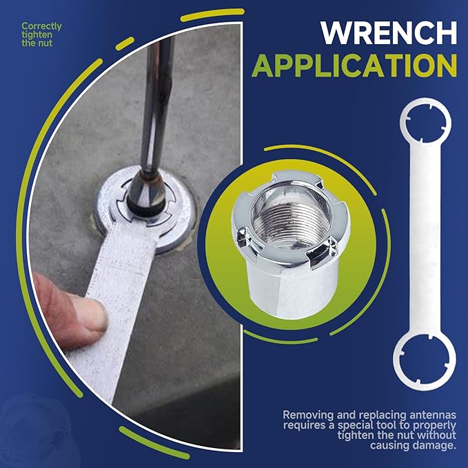 Antenna Bezel Nut Wrench, Car Antenna Removal Tool, Pin-Type Spanner – Fits 1-1/4" (31mm), 1" (25mm), 7/8" (22mm), 3/4" (20mm) – Measure Before Purchase to Ensure Proper Fit