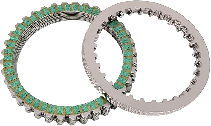 AHL 15pcs 307-30-10011 Green Clutch Friction Plates&Steel Friction Plate for Harley Sportster Anniversary XLH1200 1200 1993 1998,Sportster Anniversary XLH883 2003,Sportster XL883 883 2004-2009