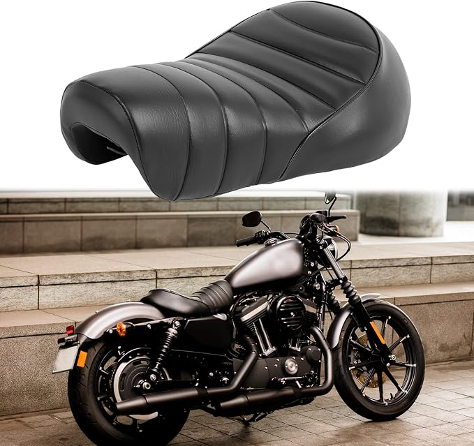 Motorcycle Driver Seat Seat Compatible with Harley Davidson 2016-2022 Sportster Iron 883 XL883N Models (Black-Driver)