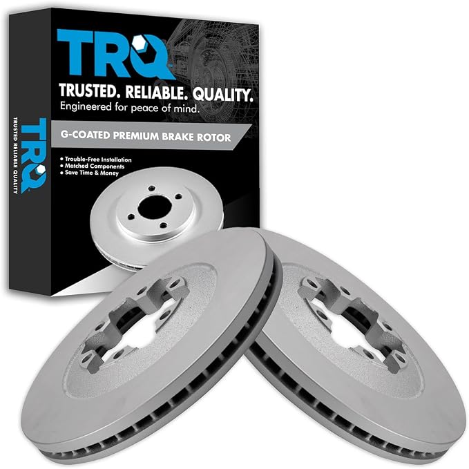 TRQ Front Brake Rotor Set G Coated Vented Compatible with 2009-2012 Chevrolet Colorado 2009-2012 GMC Canyon