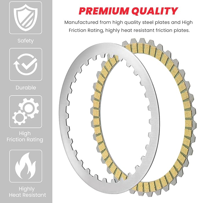 Extra Plate Sportster Friction Steel Clutch Disc Kit compatible with Harely Davidson Sportster 1991-2017 Big Twin Tourign Dyna Softail 1990-1997 Buell All Models 91-2002 17PCS Big Twin Clutch