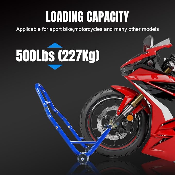 Jack Boss Motorcycle Stand Rear Combo Wheel Lift Stand, 500Lbs Capacity,Swingarm Spool Paddock Stand for Sport Bike,Fit for Yamaha, for Honda, Suitable for Kawasaki Blue