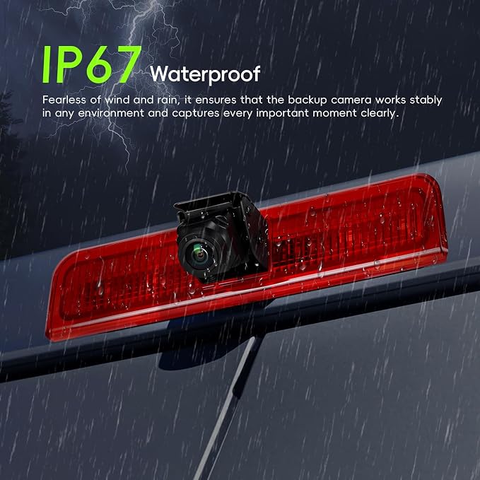 Car Brake Light Rear View Backup Camera for VW Caddy 2003-2015 HD IR Night Vision Top Rear Brake Light Camera Reversing Camera IP67 Waterproof