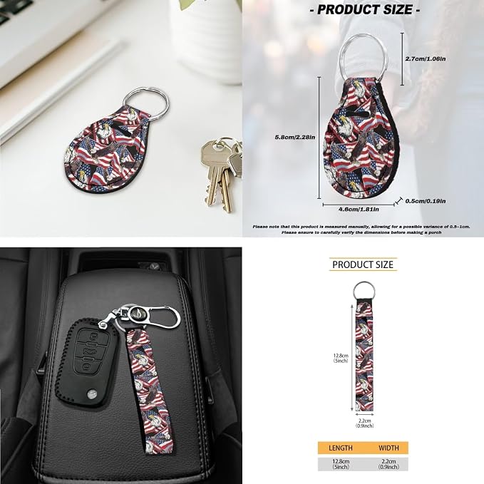 250 Years Full Set Car Seat Covers American Flag Eagle Print Car Front and Rear Seat Covers with Interior Decor Accessories for Truck Sedan SUV, Easy to Install